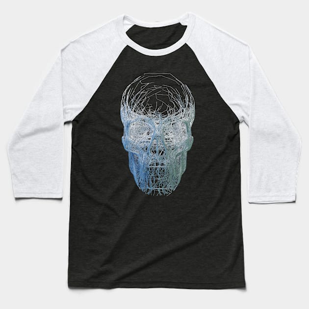 Skull Abstract Art Baseball T-Shirt by McNutt